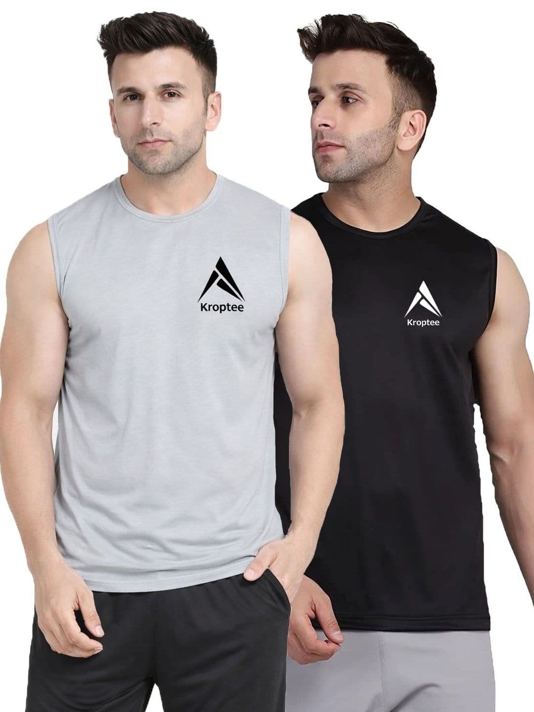 Kroptee Pack of 2 Cotton Blend Gym Vest - view 1
