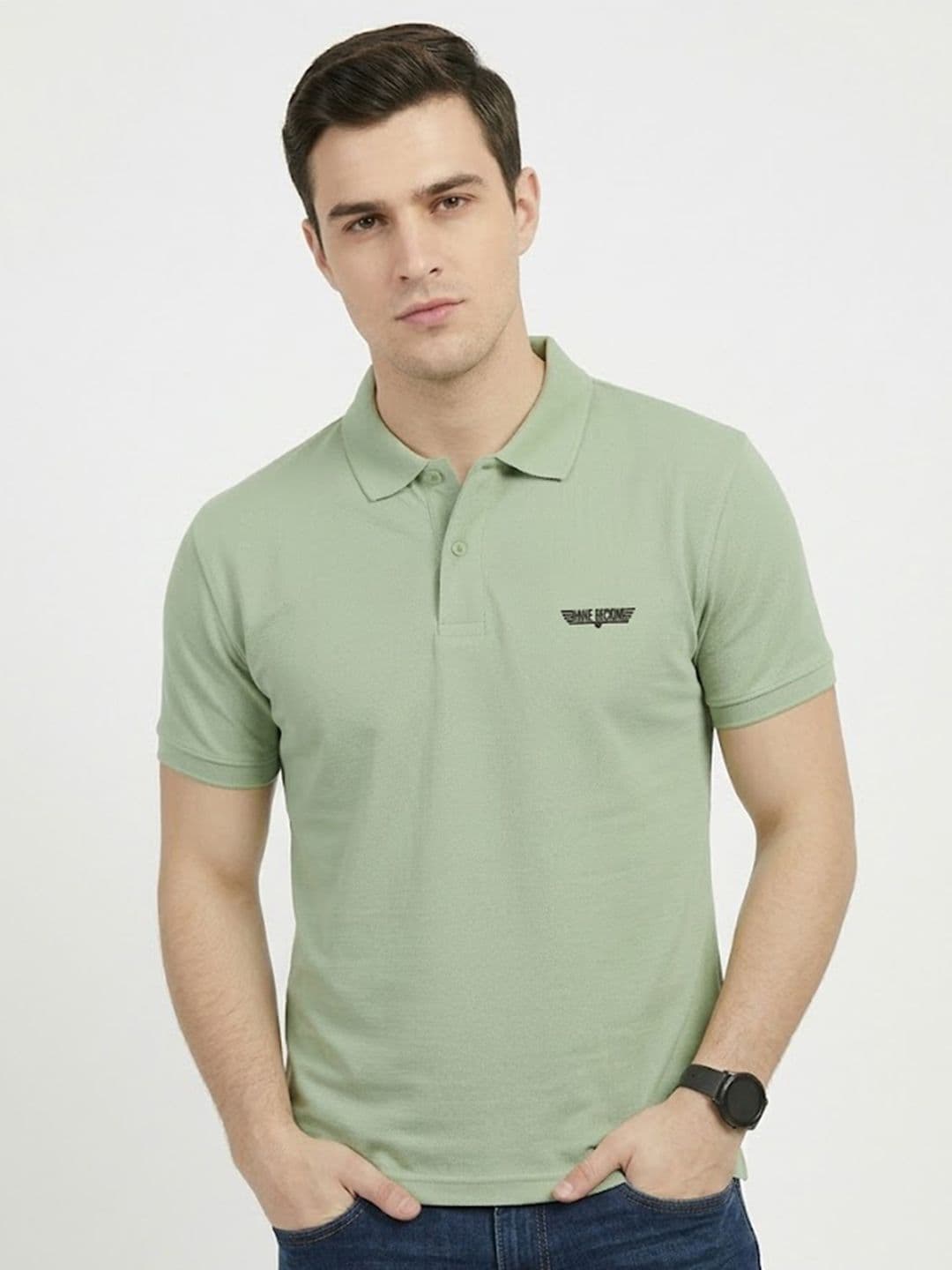 Here&Now X Game Begins Men Polo Collar T-shirt - view 1