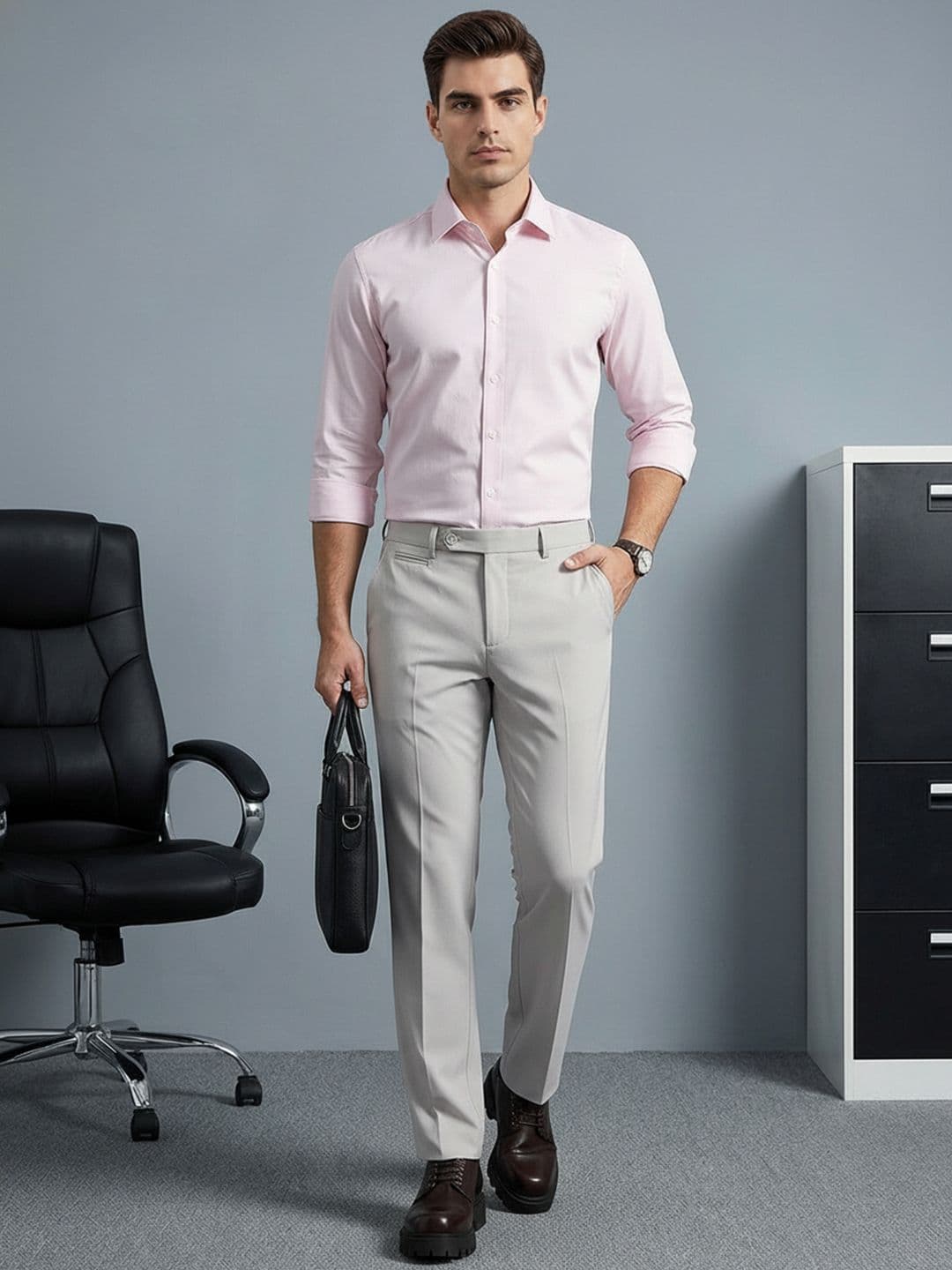 INVICTUS Men Slim Fit Formal Trousers - view 1