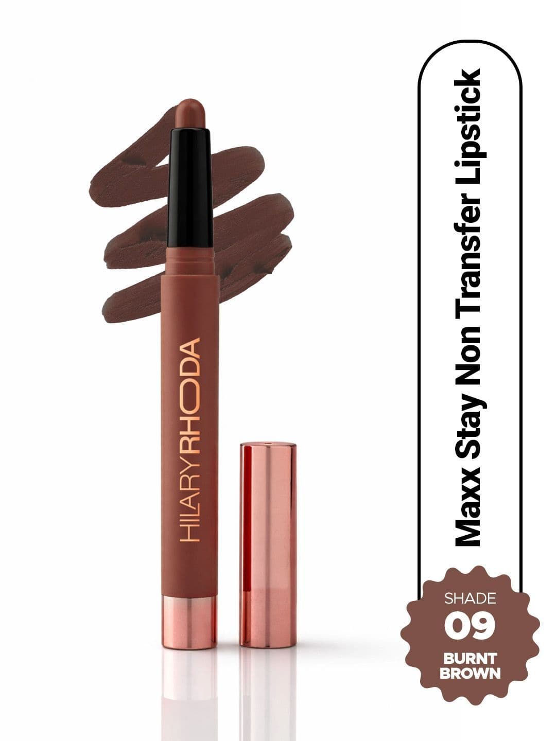 Hilary Rhoda Maxx Stay Non Transfer Lip Crayon Lipstic-Burnt Brown - Shade 09 - 1.5 g - view 1