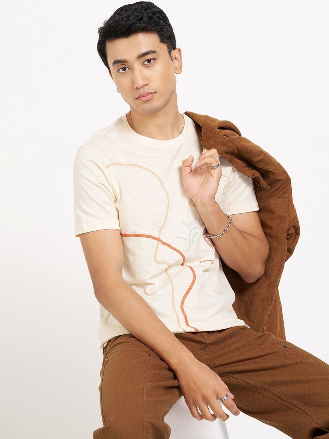 People Men Printed Slim Fit T-shirt - view 1