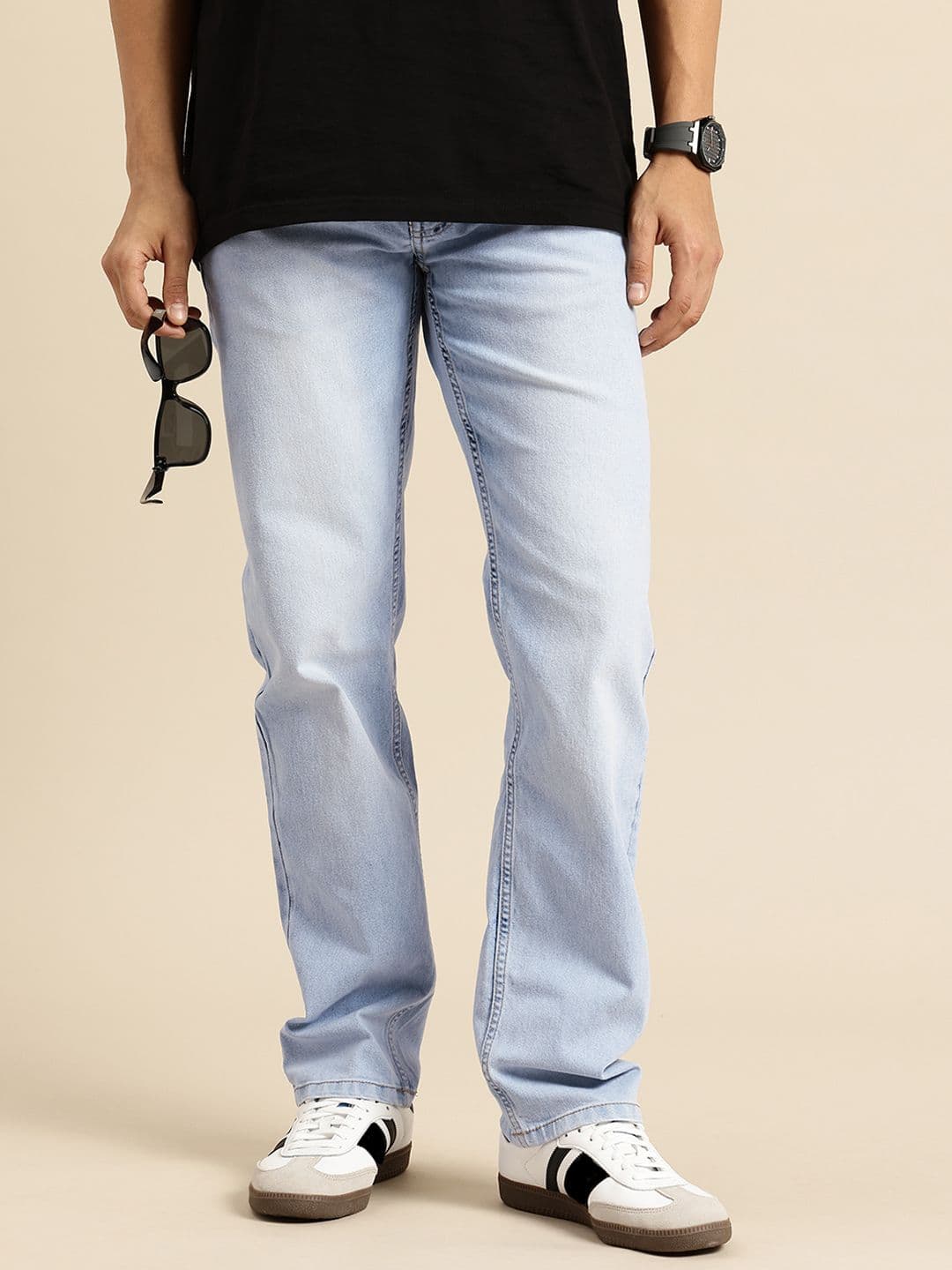 Being Human Men Straight Fit Mid-Rise Light Fade Stretchable Jeans - view 1