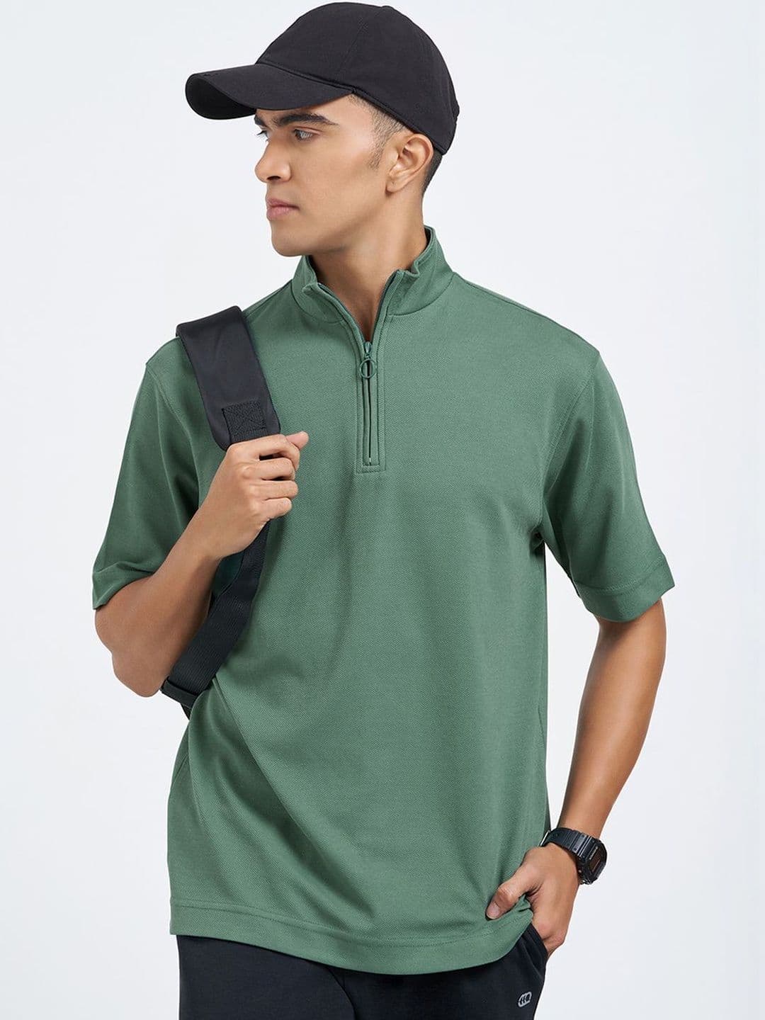 Ajile by Pantaloons Men High Neck T-shirt - view 1