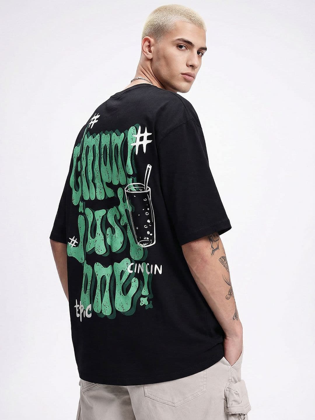 Kook N Keech Typography Printed Pure Cotton Oversized T-shirt - view 1