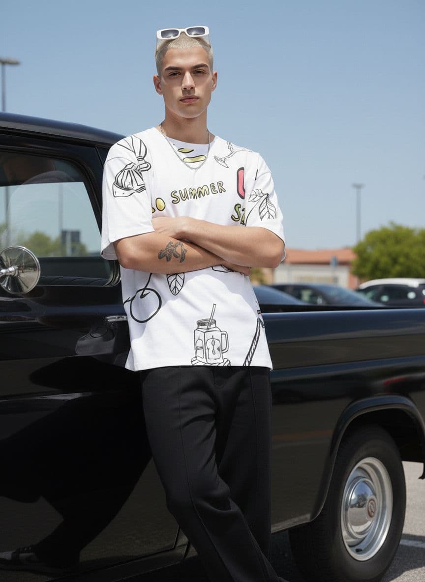 Kook N Keech Graphic Printed Pure Cotton Oversized T-shirt - view 1