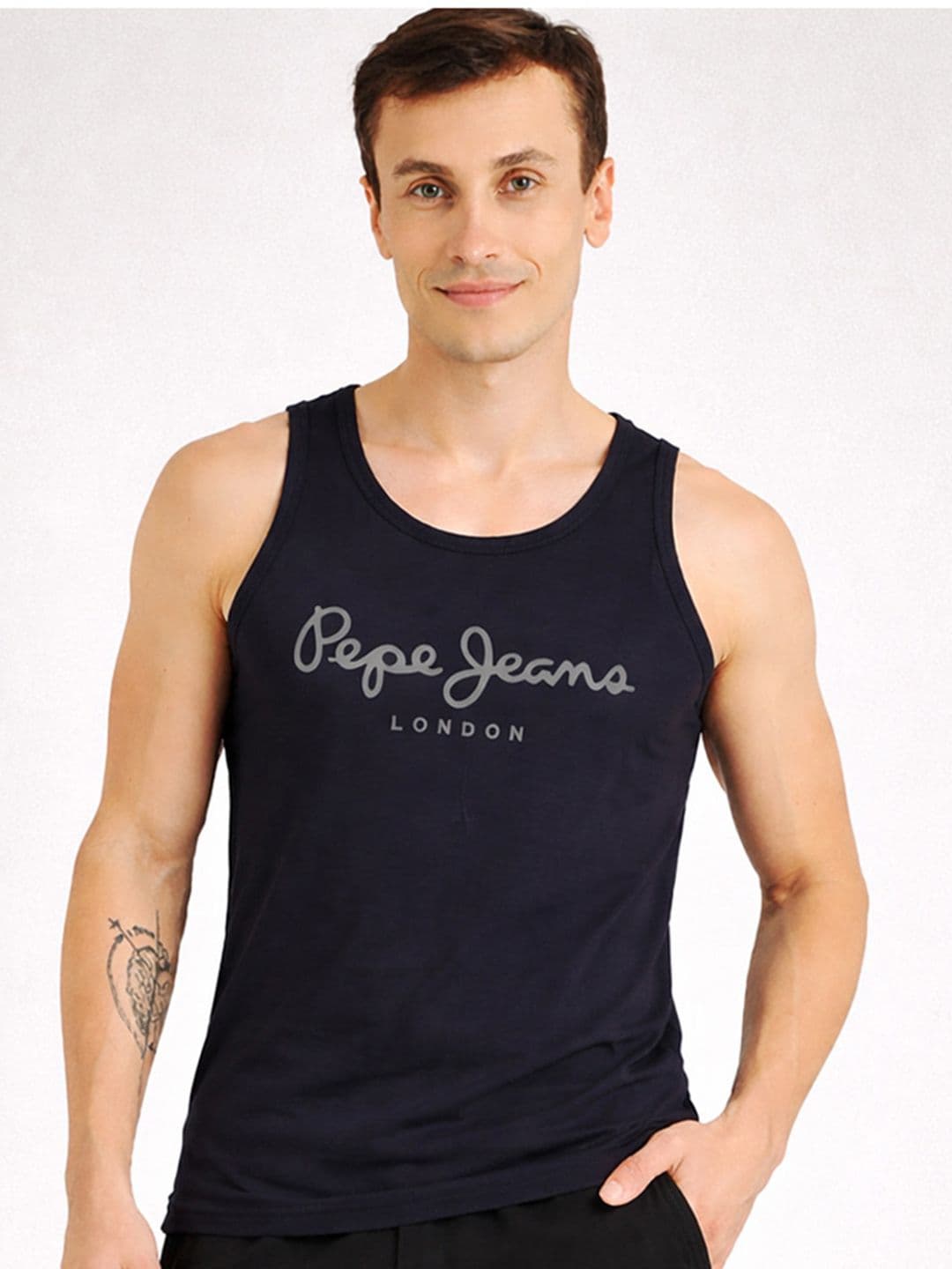 Pepe Jeans Printed Enriched Cotton Gym Vest - view 1