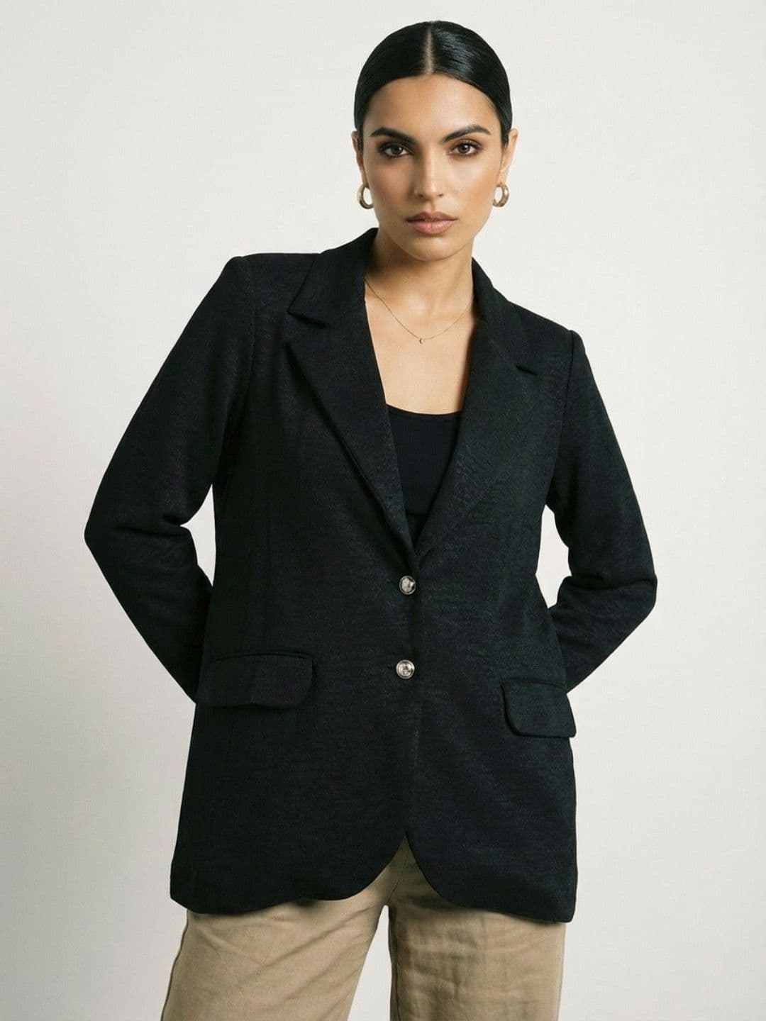 Phosphorus Notched Lapel Collar Relaxed Fit Single-Breasted Smart casual Blazer - view 1