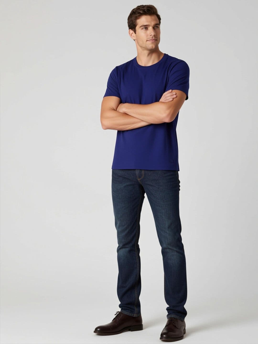 The Roadster Lifestyle Co. Navy Blue Round Neck Cotton T-Shirt - view 1