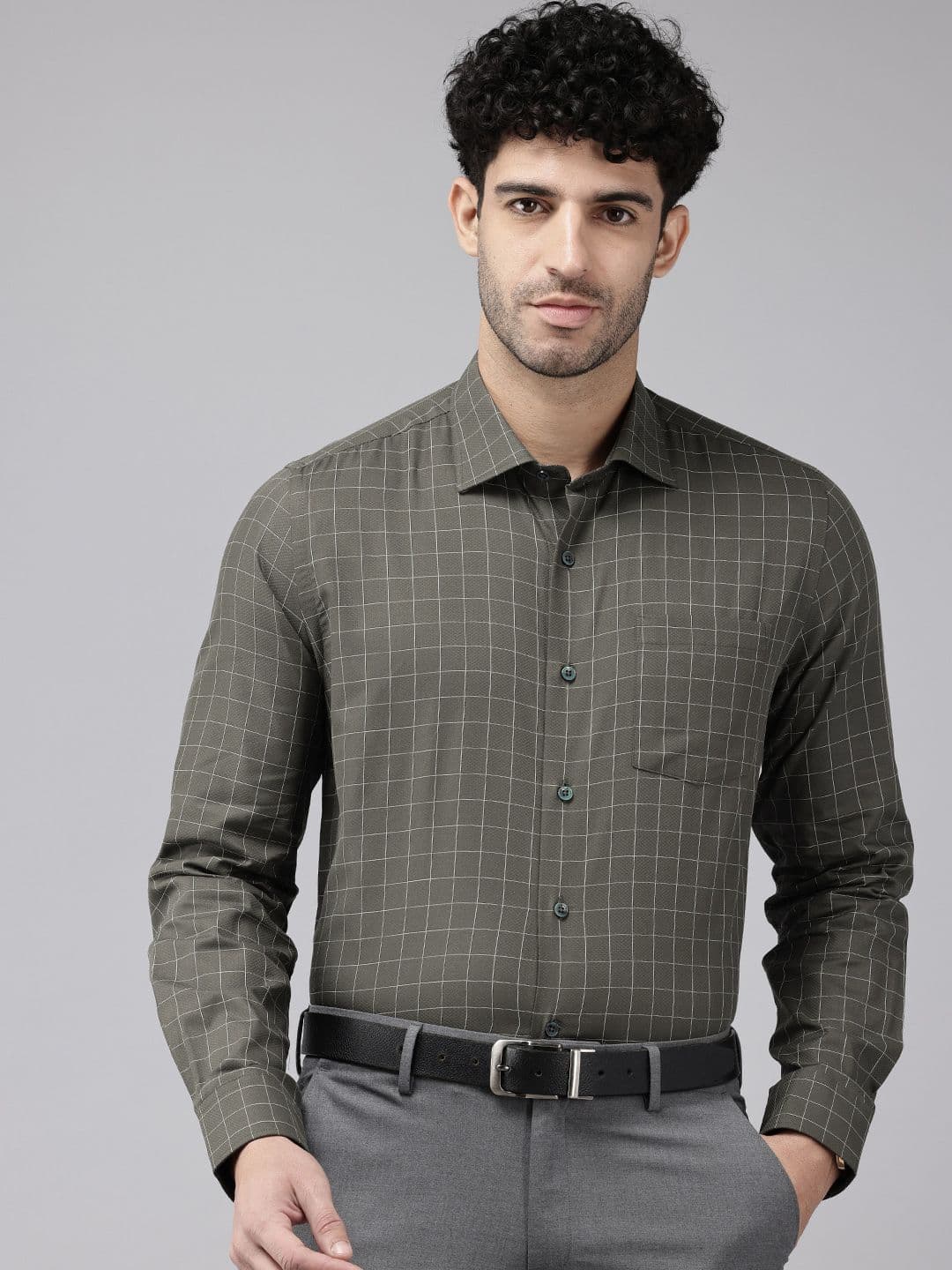 Blackberrys Slim Fit Checked Pure Cotton Formal Shirt - view 1