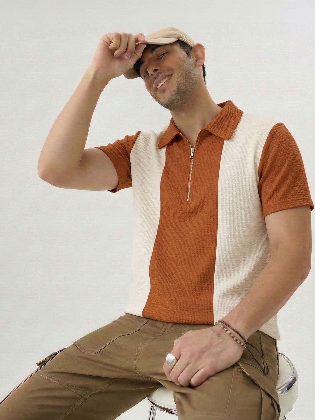 Mobox Men Colourblocked Polo Collar T-shirt - view 1