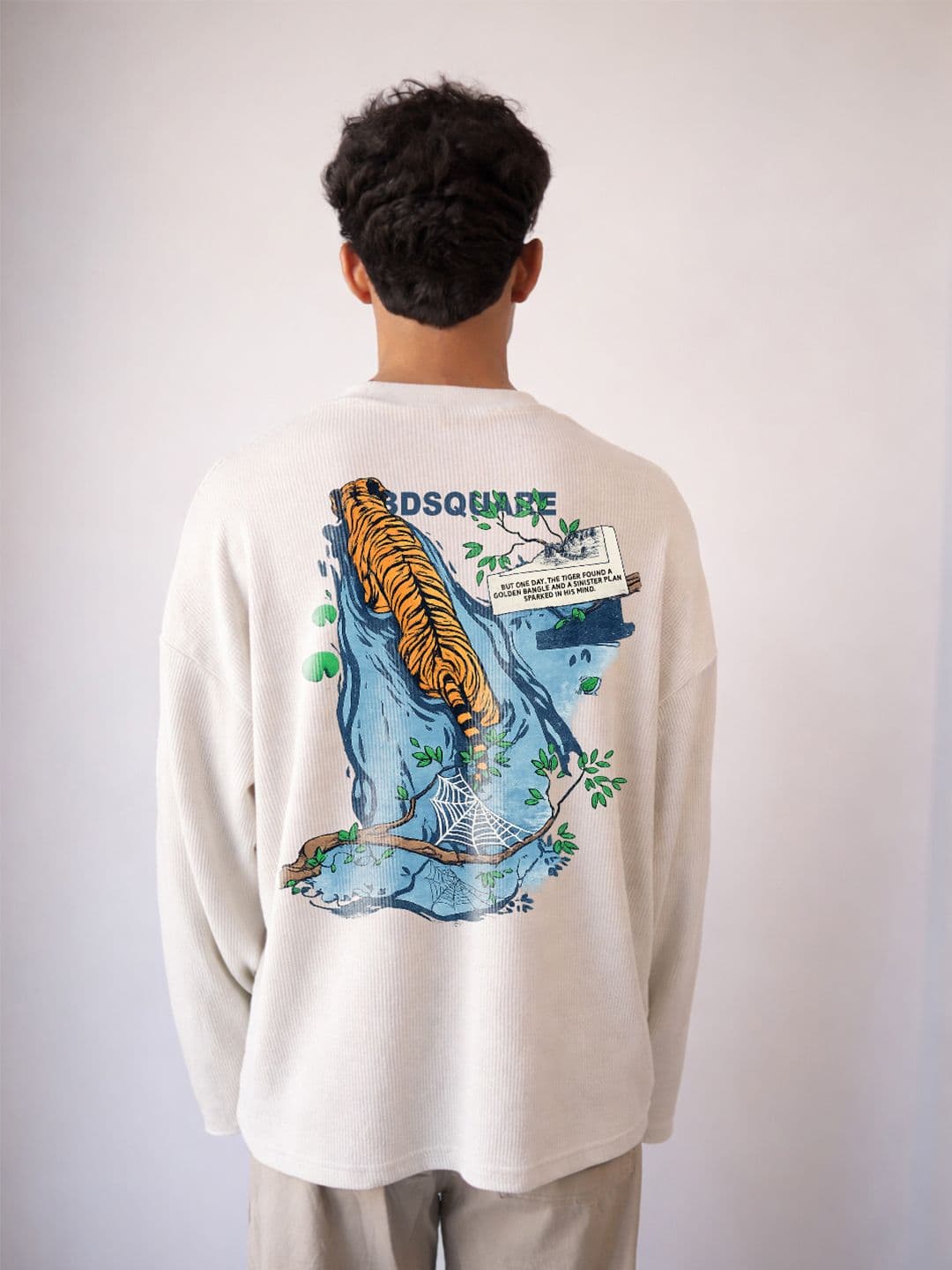 BDSQUARE Graphic Self Design Drop-Shoulder Sleeves Pure Cotton Oversized T-shirt - view 1