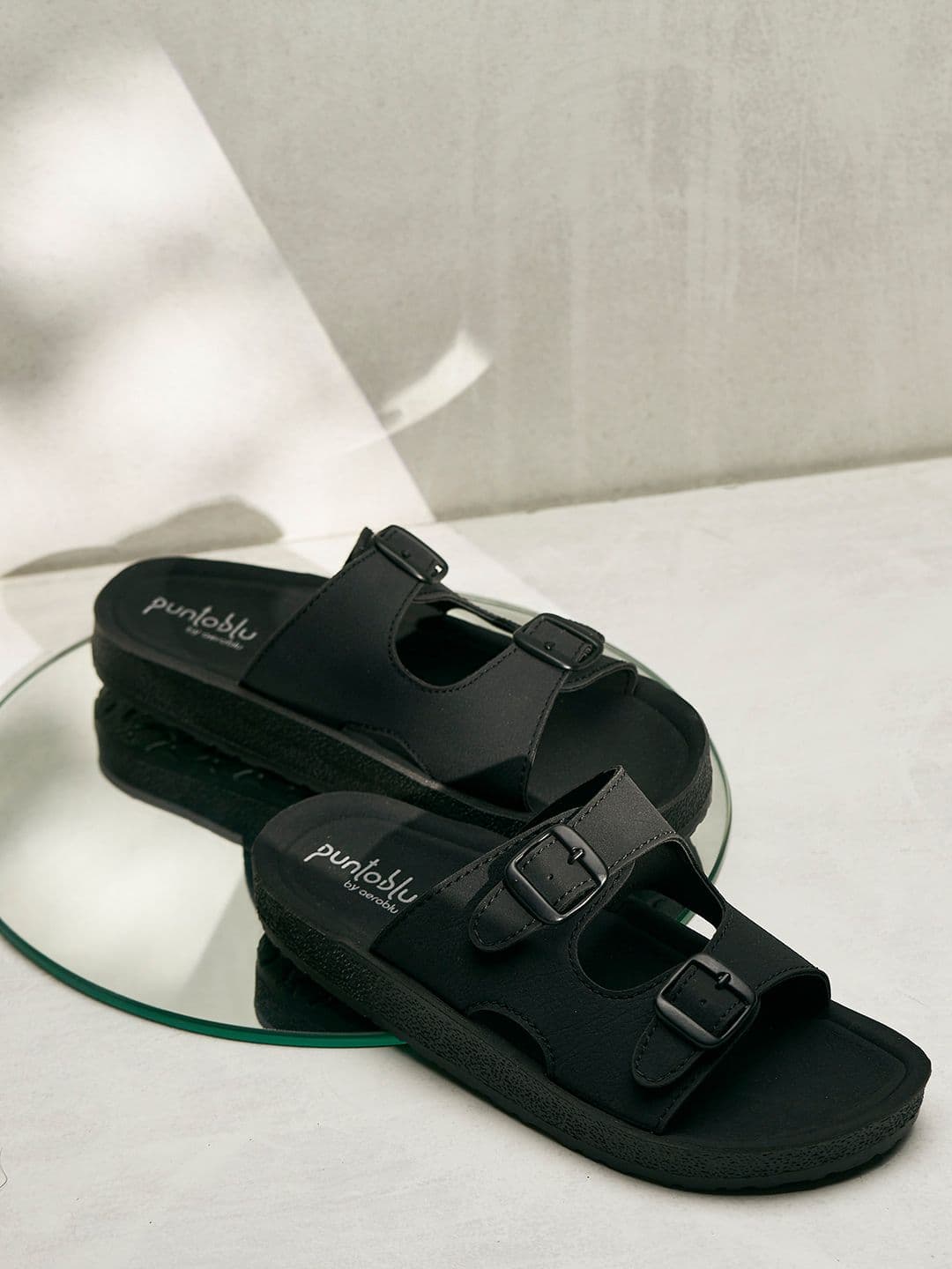 Puntoblu Men Open Toe Flats with Buckles - view 1