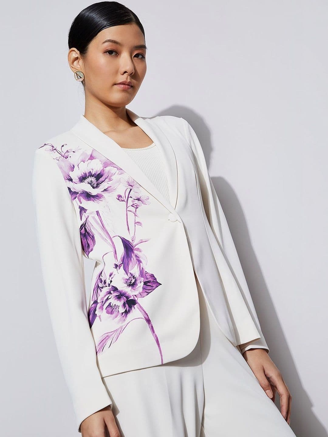 CODE by Lifestyle Printed Notched Lapel Single-Breasted Blazers - view 1