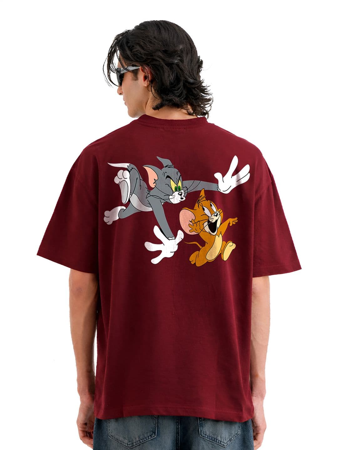 BDSQUARE Graphic Printed Round Neck Pure Cotton Oversized T-shirt - view 1