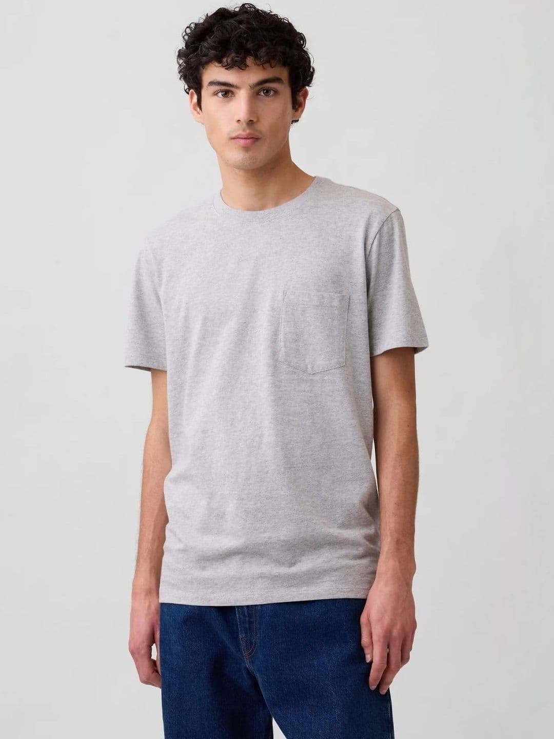 GAP Half Sleeve Crew Neck Light Grey T-shirt - view 1