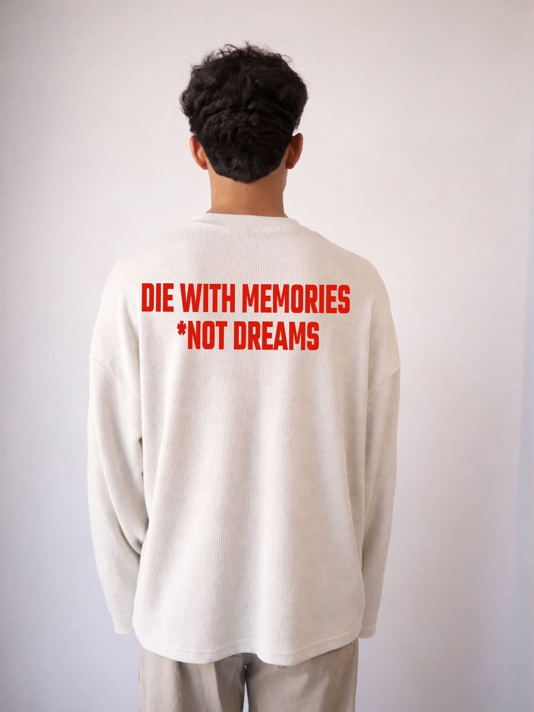 BDSQUARE Typography Self Design Drop-Shoulder Sleeves Pure Cotton Oversized T-shirt - view 1