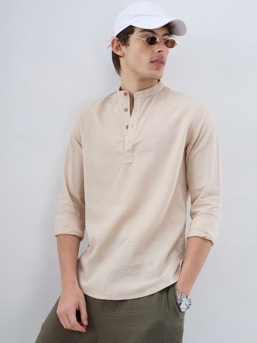 VASTRADO Men Thread Work Kurta - view 1
