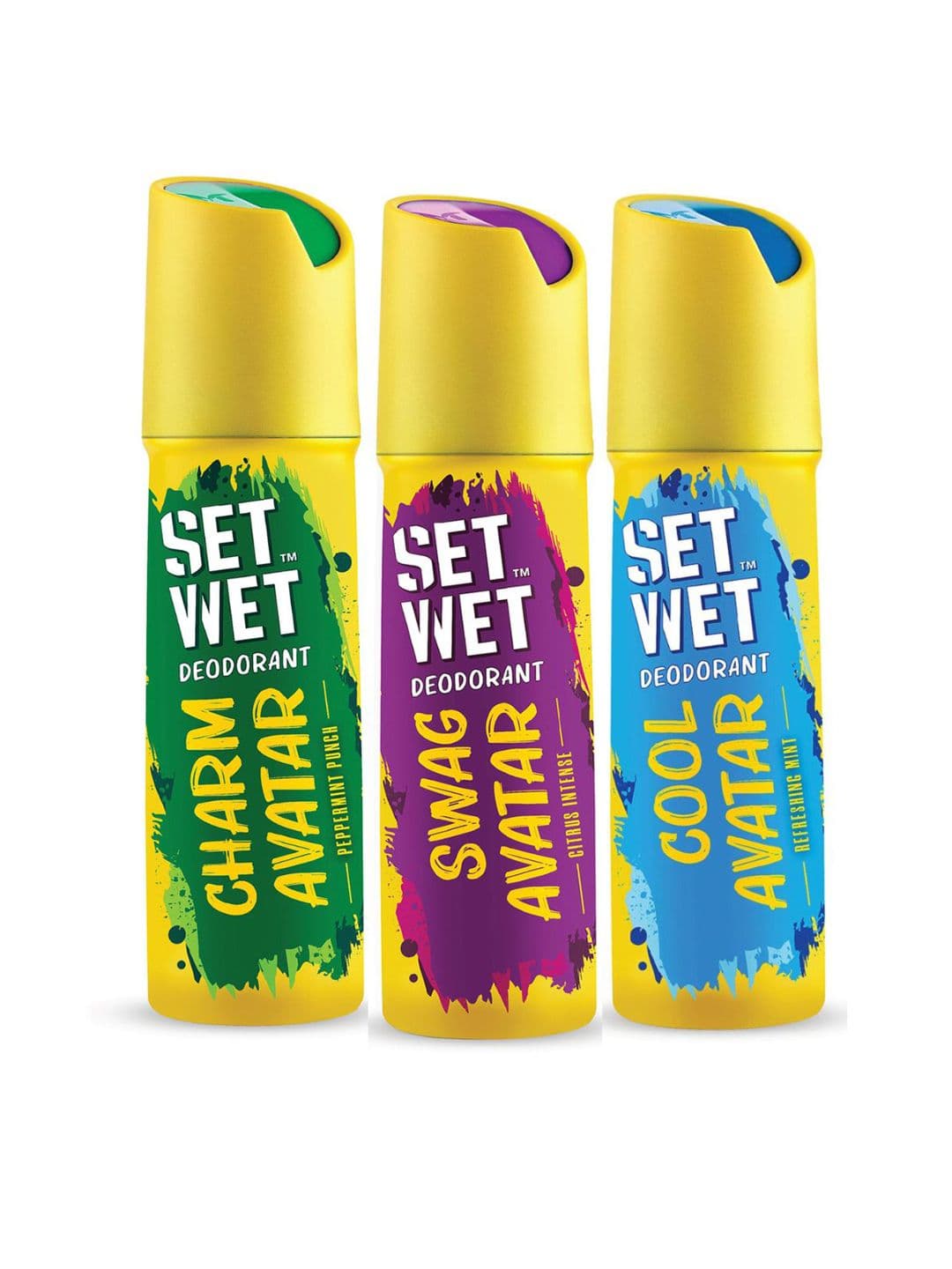 Set Wet Men Avatar Deodorant Trio 180 ml each - Cool + Charm + Swag - view 1