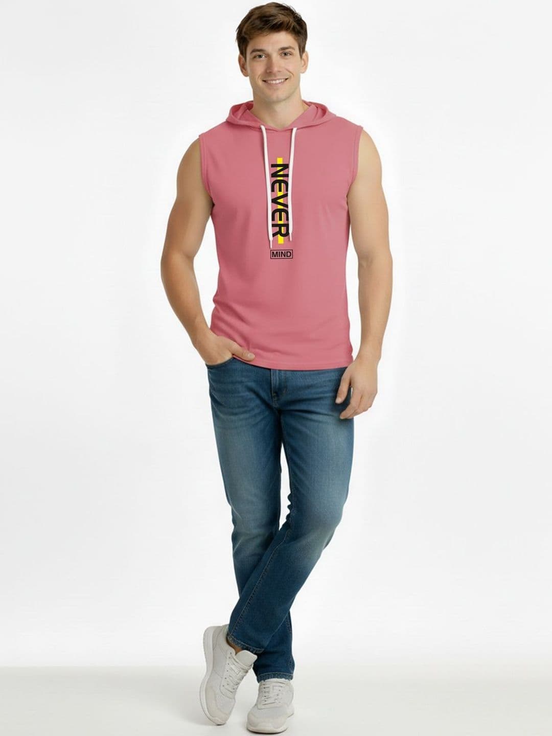 MINISTRY OF FRIENDS Men Typography Printed Hooded T-shirt - view 1