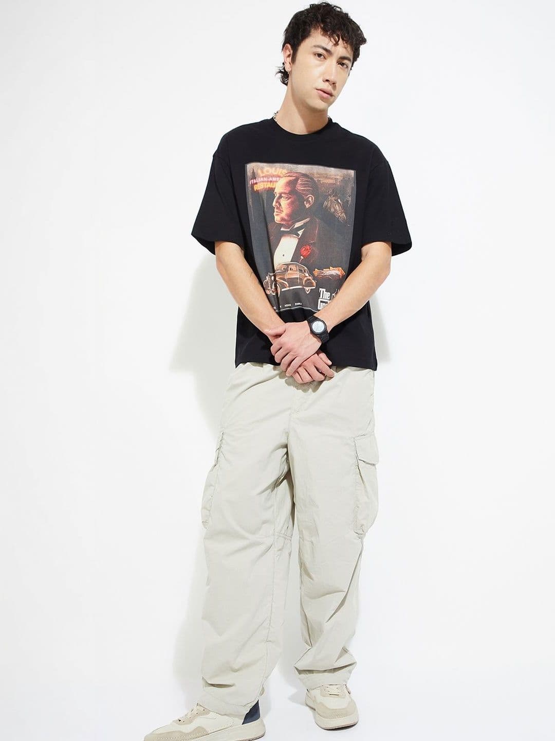 max URB_N Men Godfather Print Oversized T-shirts - view 1