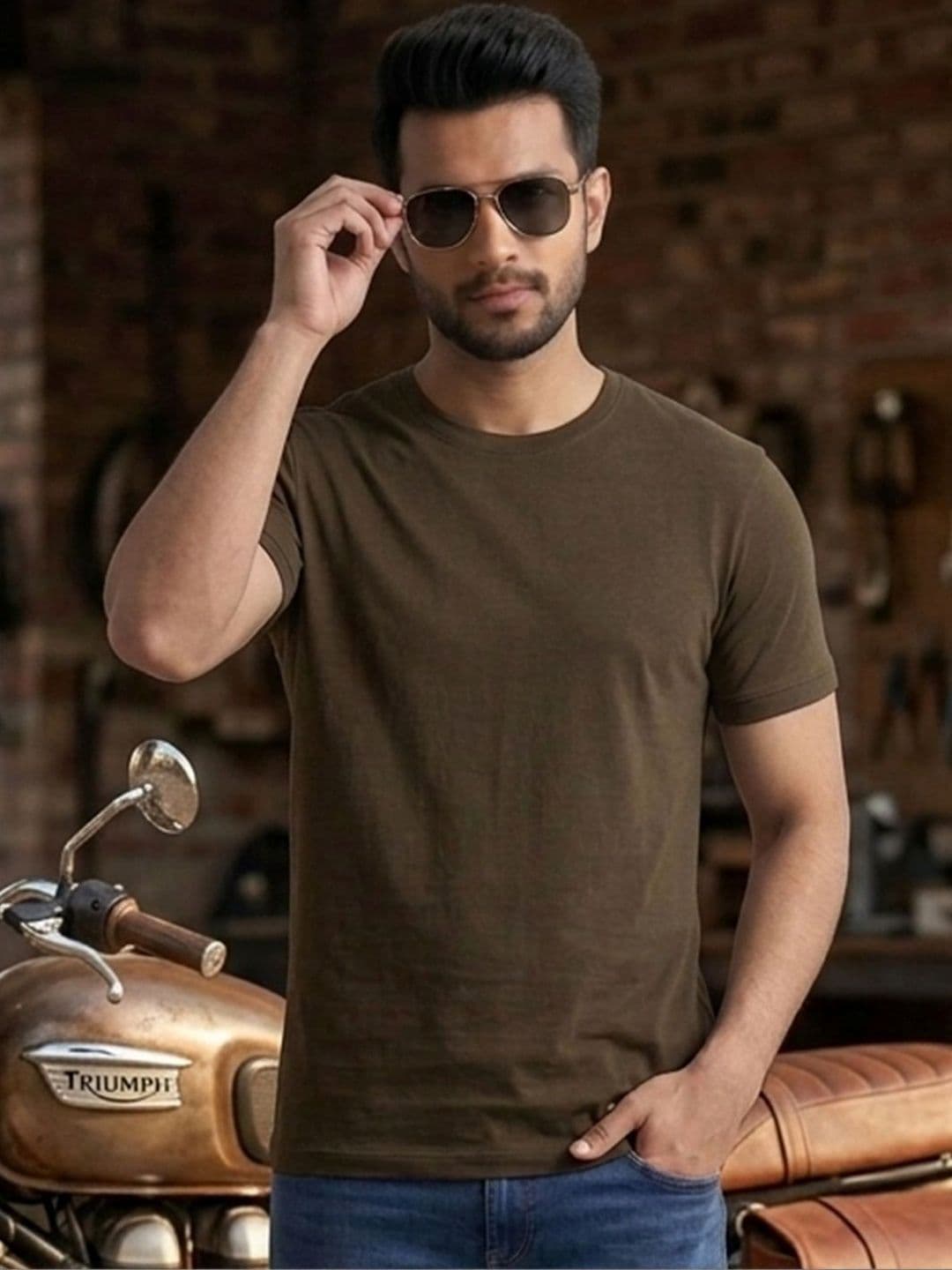 The Roadster Lifestyle Co. Pure Cotton Half Sleeve Round Neck T-shirts - view 1