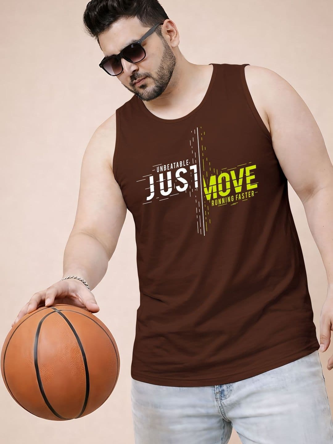 Triptee Printed Cotton Gym Vest - view 1