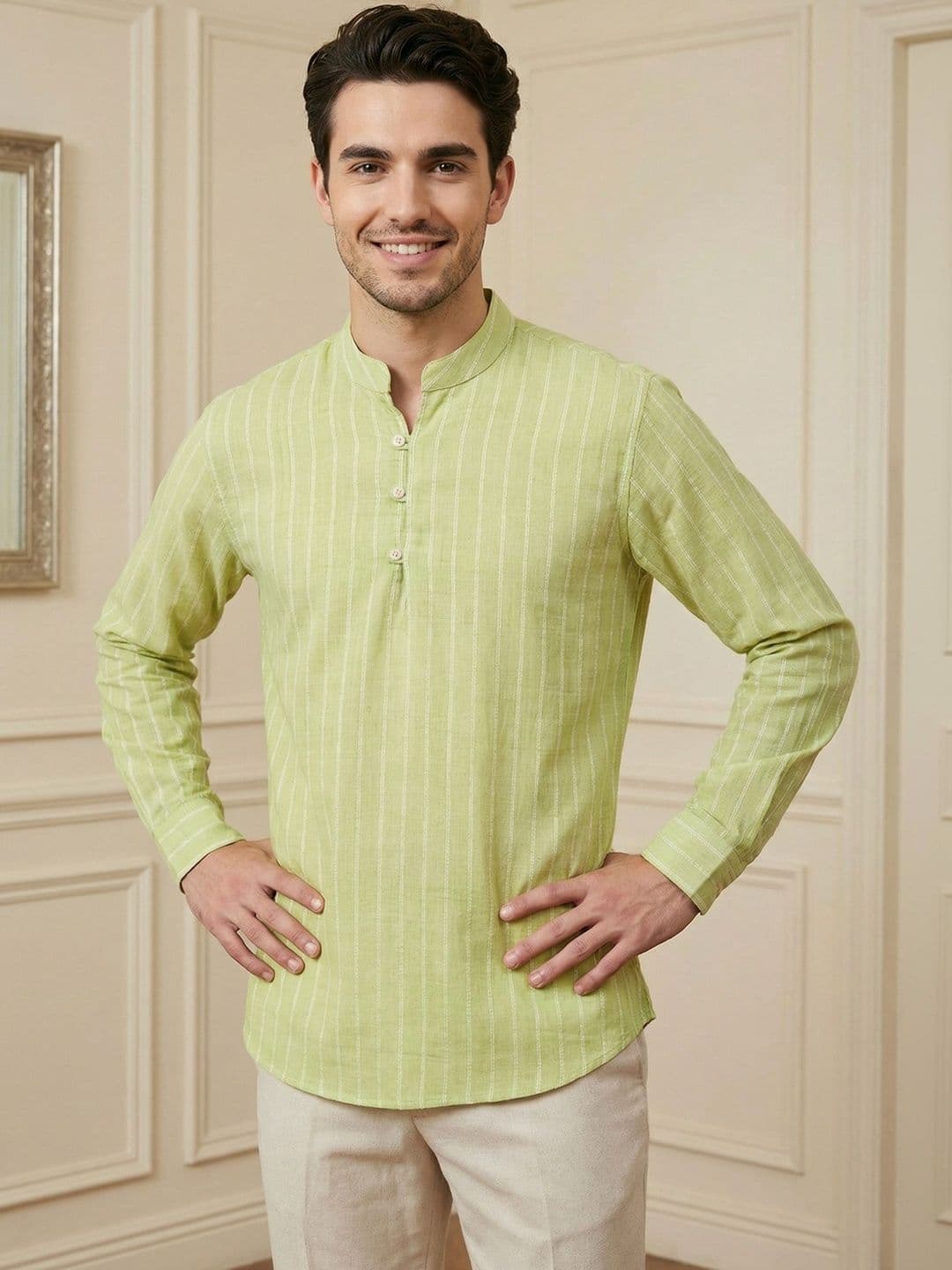 Jompers Men Striped Kurta - view 1
