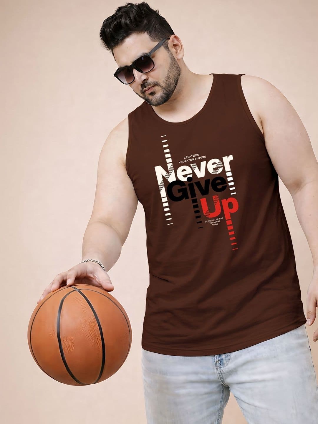 Triptee Printed Cotton Gym Vest - view 1