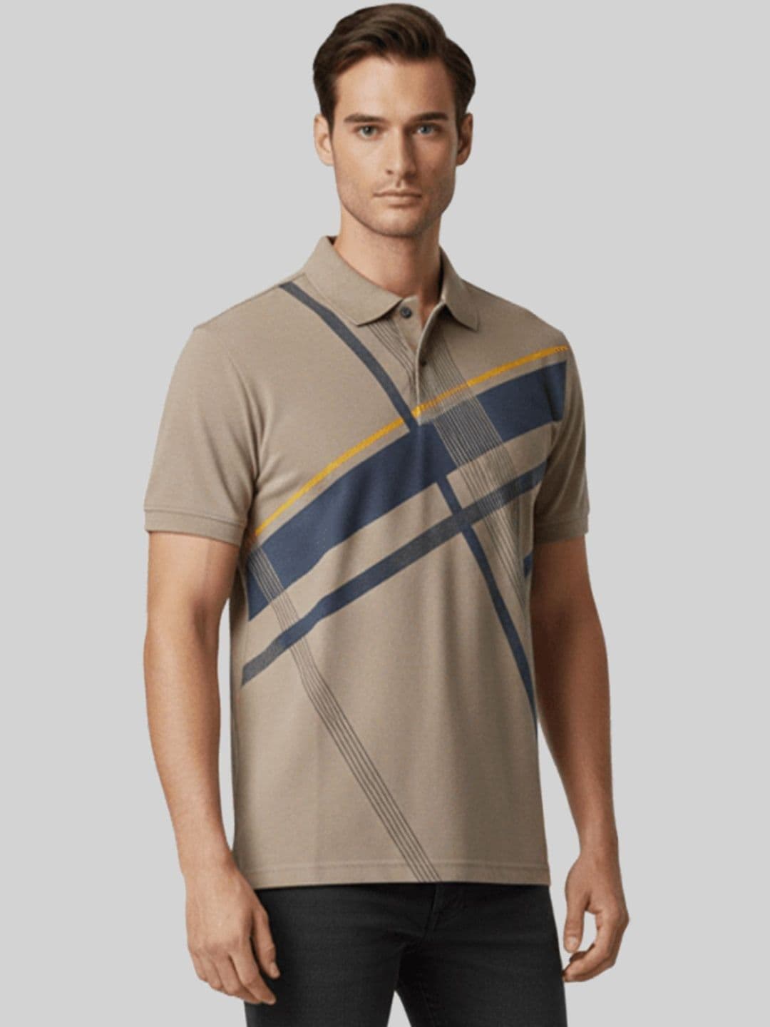 Dollar Men Printed Polo Collar T-shirt - view 1