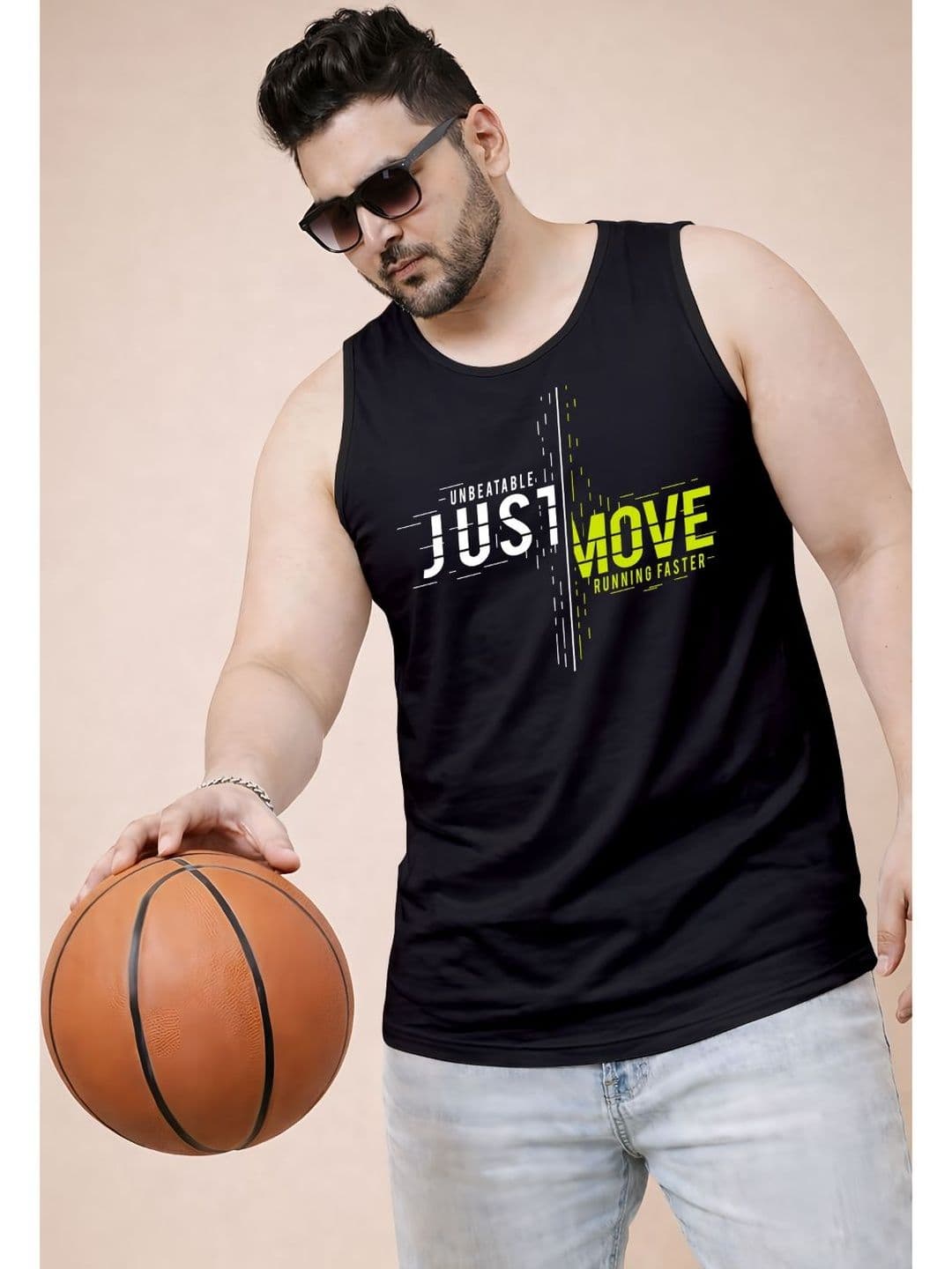 Triptee Printed Cotton Gym Vest - view 1