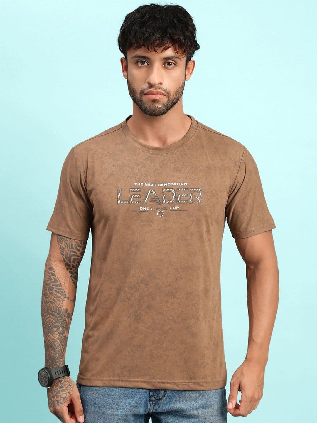 LUX NITRO Men Cloud Burst Print Cotton Blend Round Neck Short Sleeve T Shirt - view 1