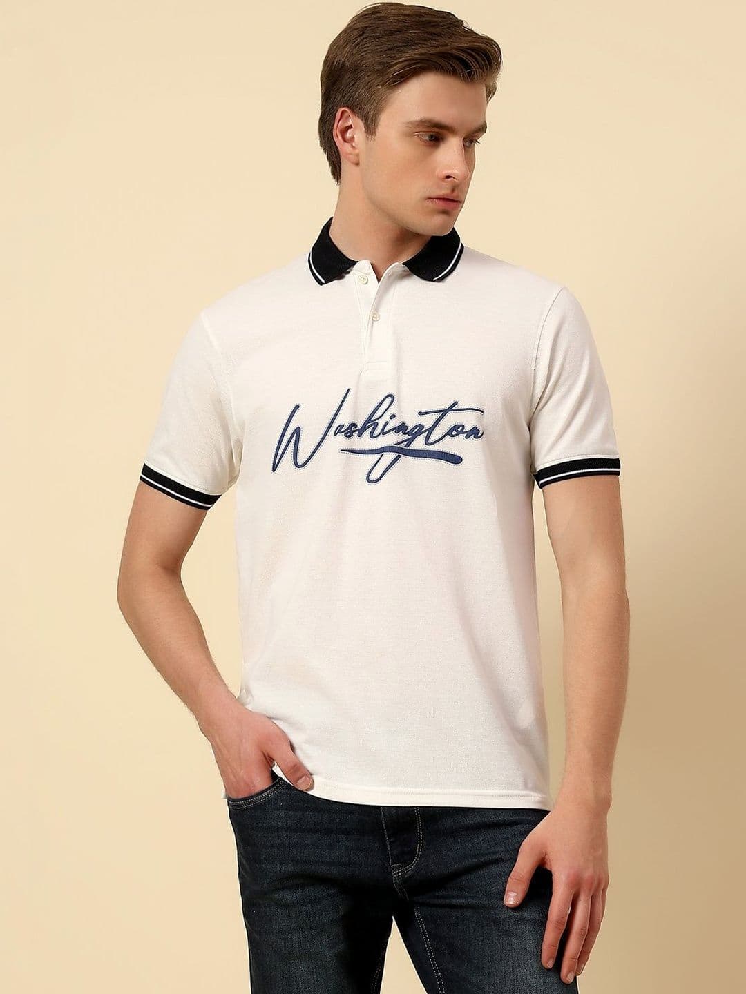 Cantabil Men Printed Breathable & Soft Regular Fit T-Shirt - view 1