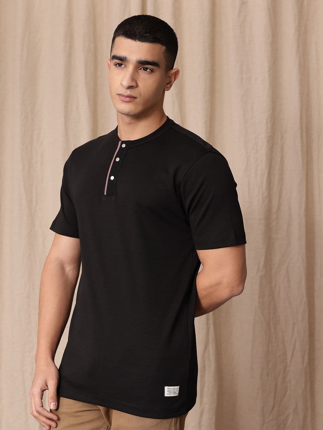 Mr Bowerbird Henley Neck Pure Cotton Tailored Fit T-shirt - view 1