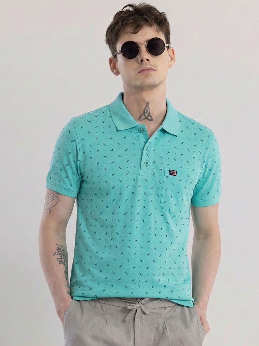 SANDPIPER Men Printed Polo Collar Pockets T-shirt - view 1