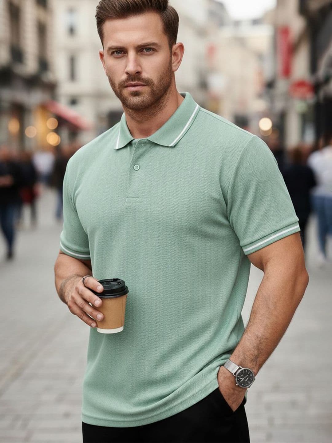 MACK JONNEY Men Polo Collar T-shirt - view 1