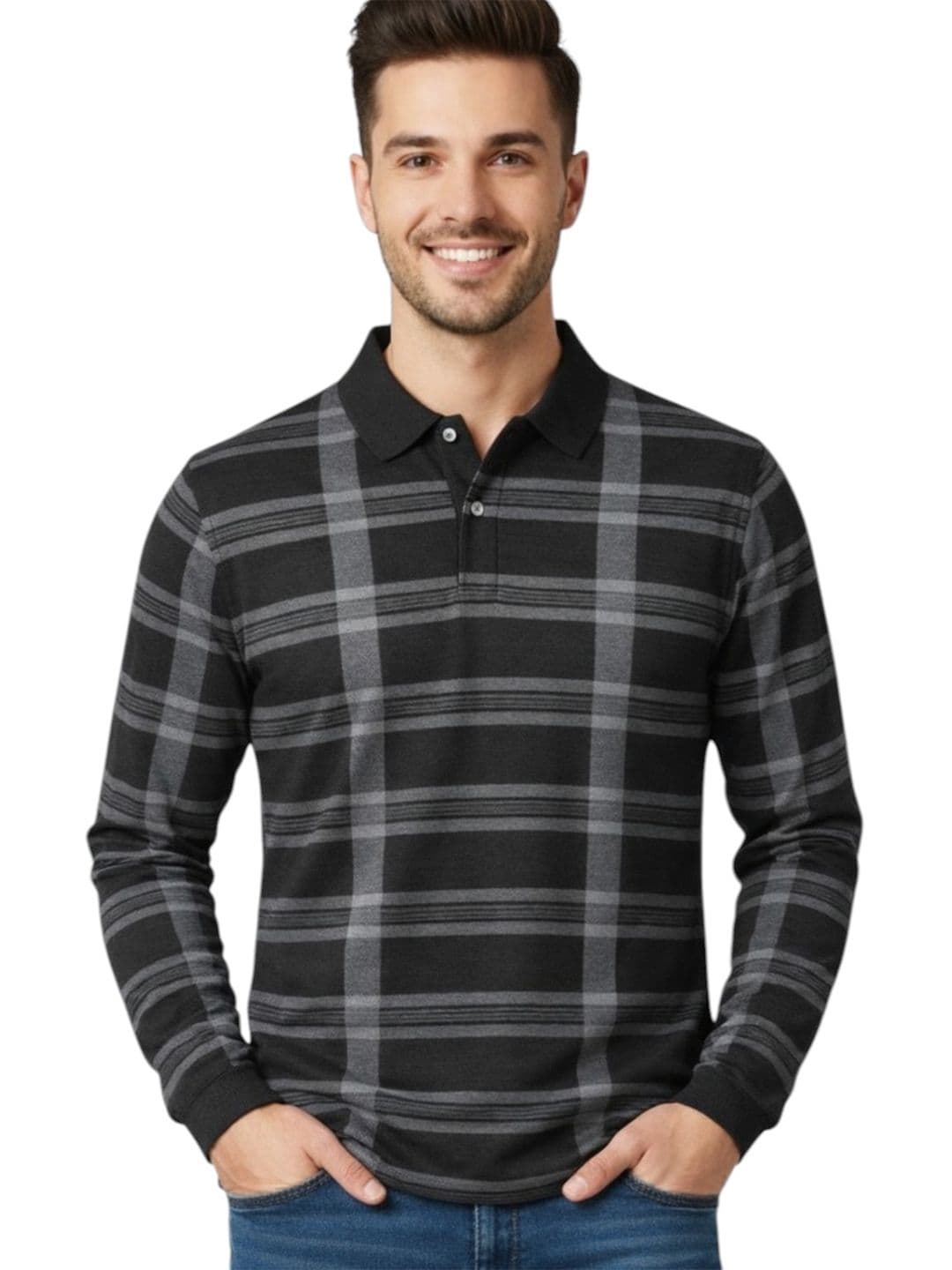 Moda Rapido Men Checked Polo Collar T-shirt - view 1