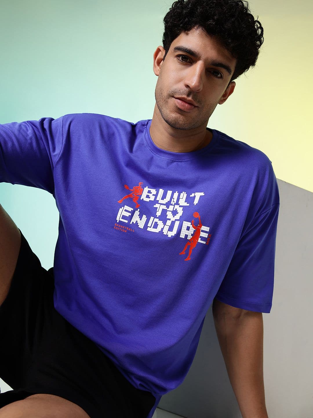 HRX by Hrithik Roshan Typography Printed Drop-Shoulder Sleeves Pure Cotton Relaxed T-shirt - view 1