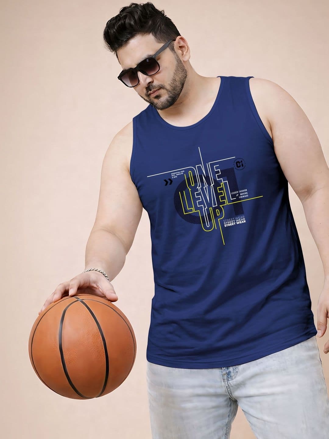 Triptee Printed Cotton Gym Vest - view 1
