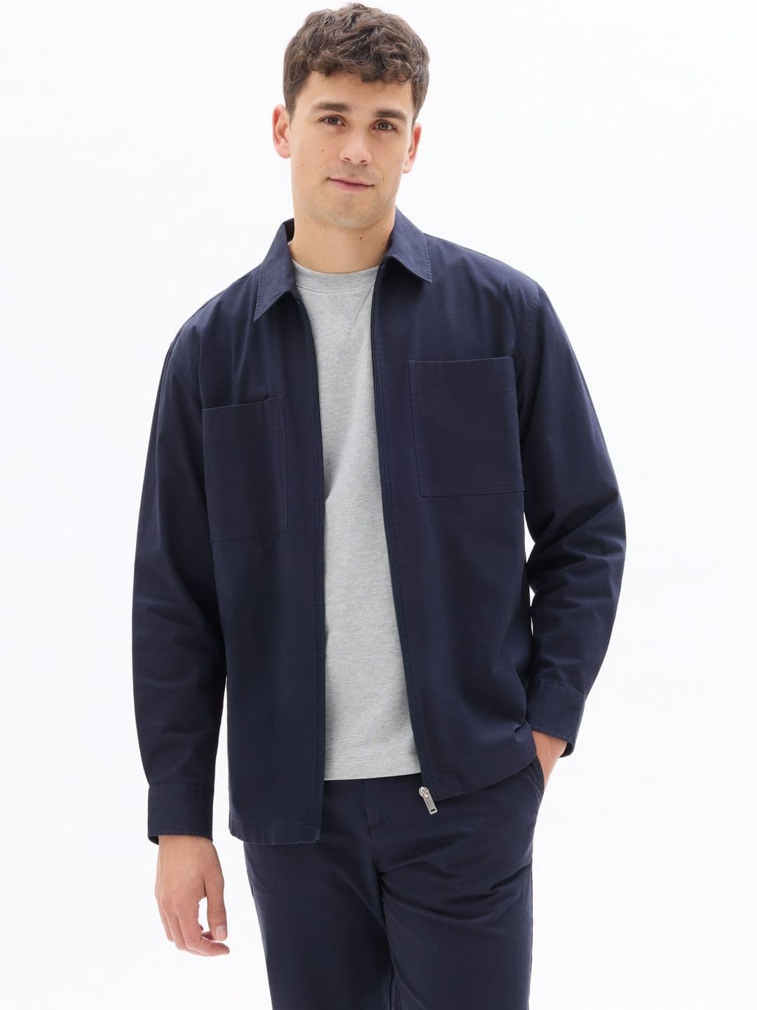 Celio Men Spread Collar Cotton Biker Jacket - view 1