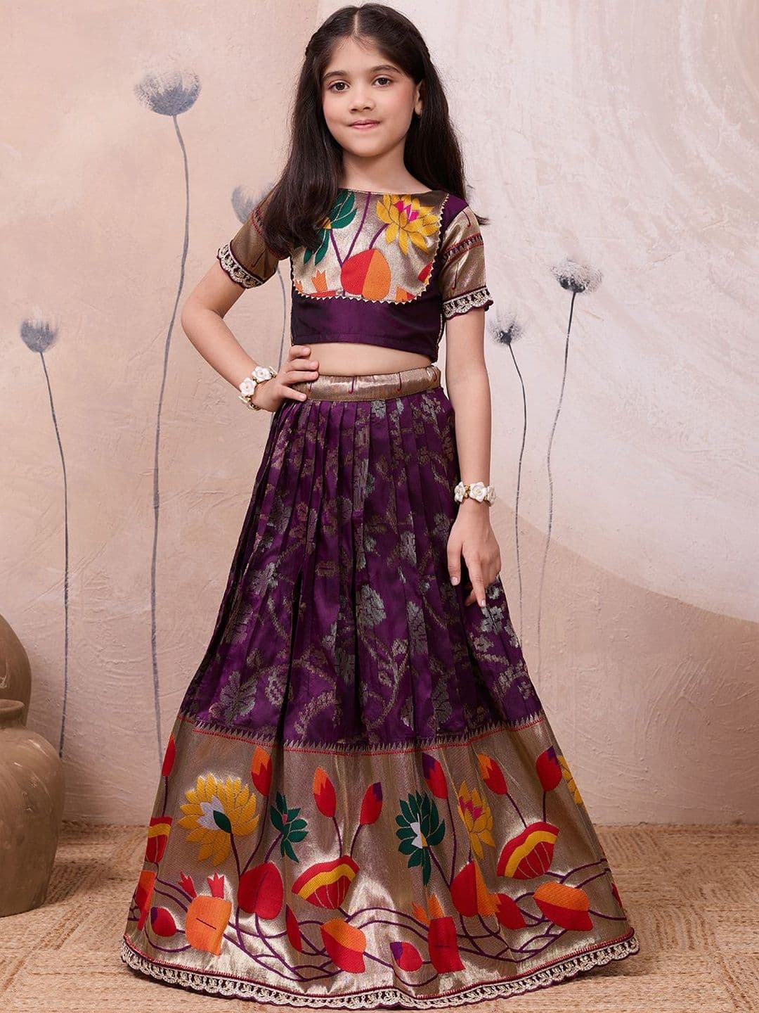 KALINI Girls Embroidered Ready to Wear Lehenga Choli - view 1