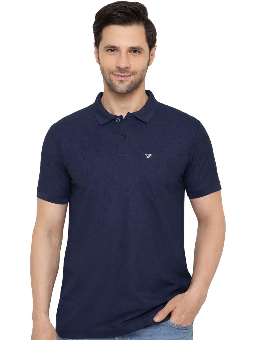 NEVA Men Solid Polo Collar Regular Fit T-Shirt - view 1