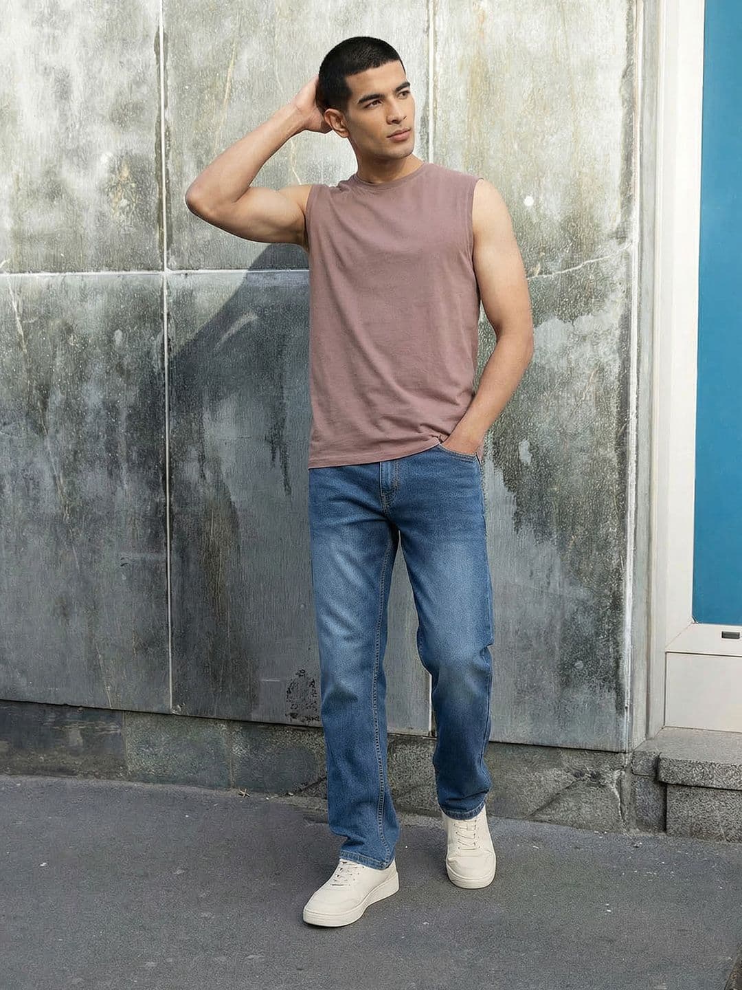 The Roadster Life Co. Men Straight Fit Mid-Rise Light Fade Stretchable Jeans - view 1