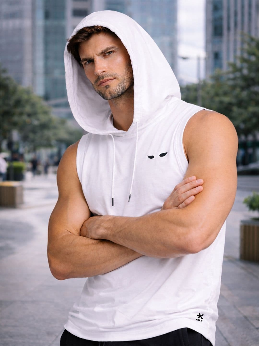 HRX by Hrithik Roshan Hooded Gym Vest T-shirt - view 1