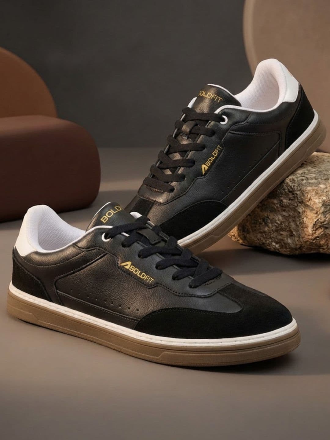 BOLDFIT Men Black Klunys Elite Sneakers Shoes - view 1