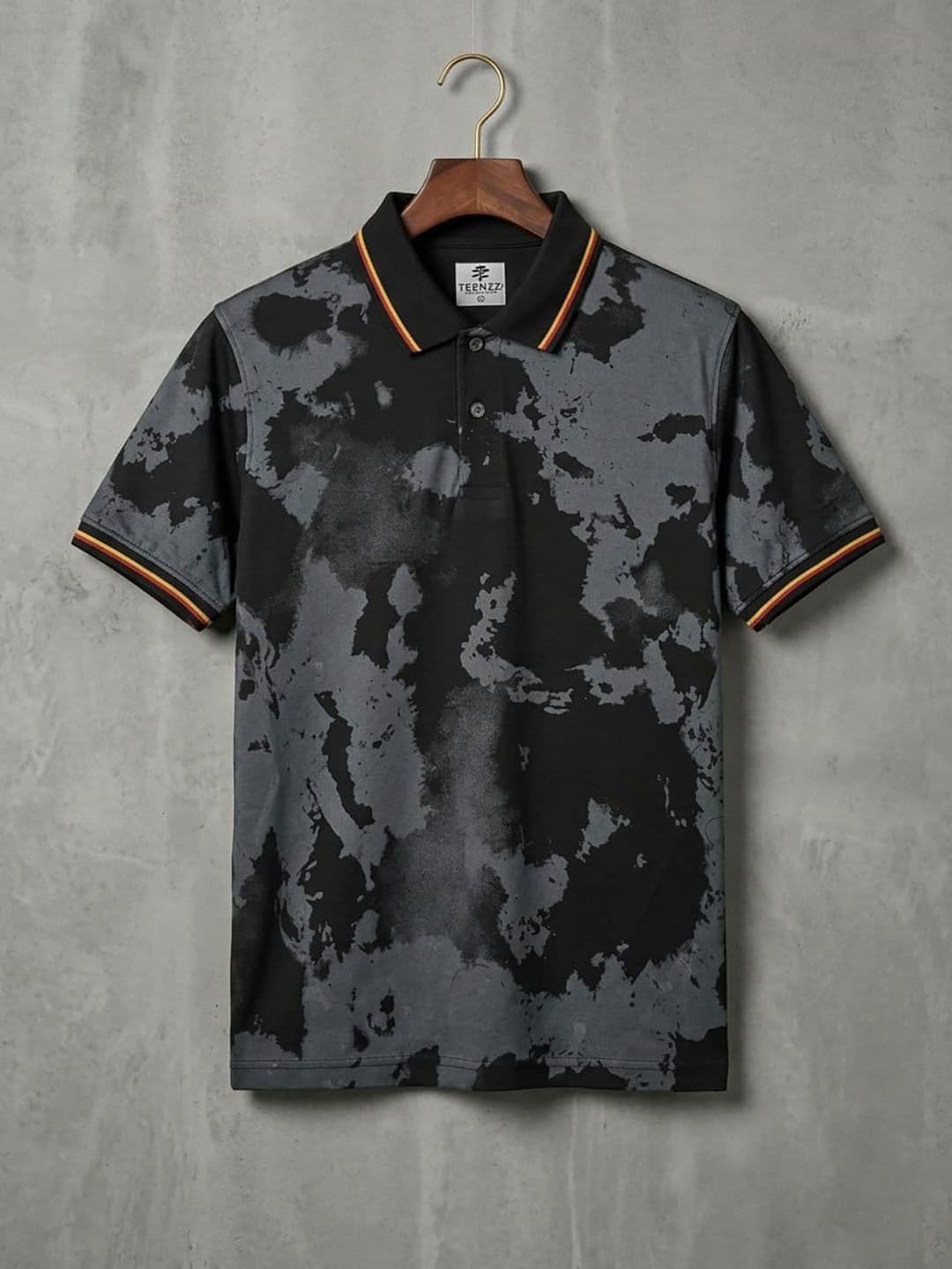 SZN Men Dyed Polo Collar T-shirt - view 1