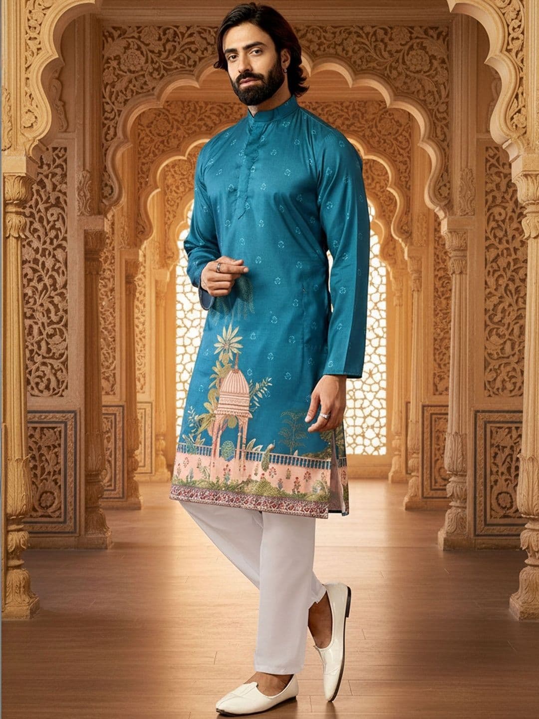 RANGRAAG Men Ethnic Motifs Printed Kurta - view 1