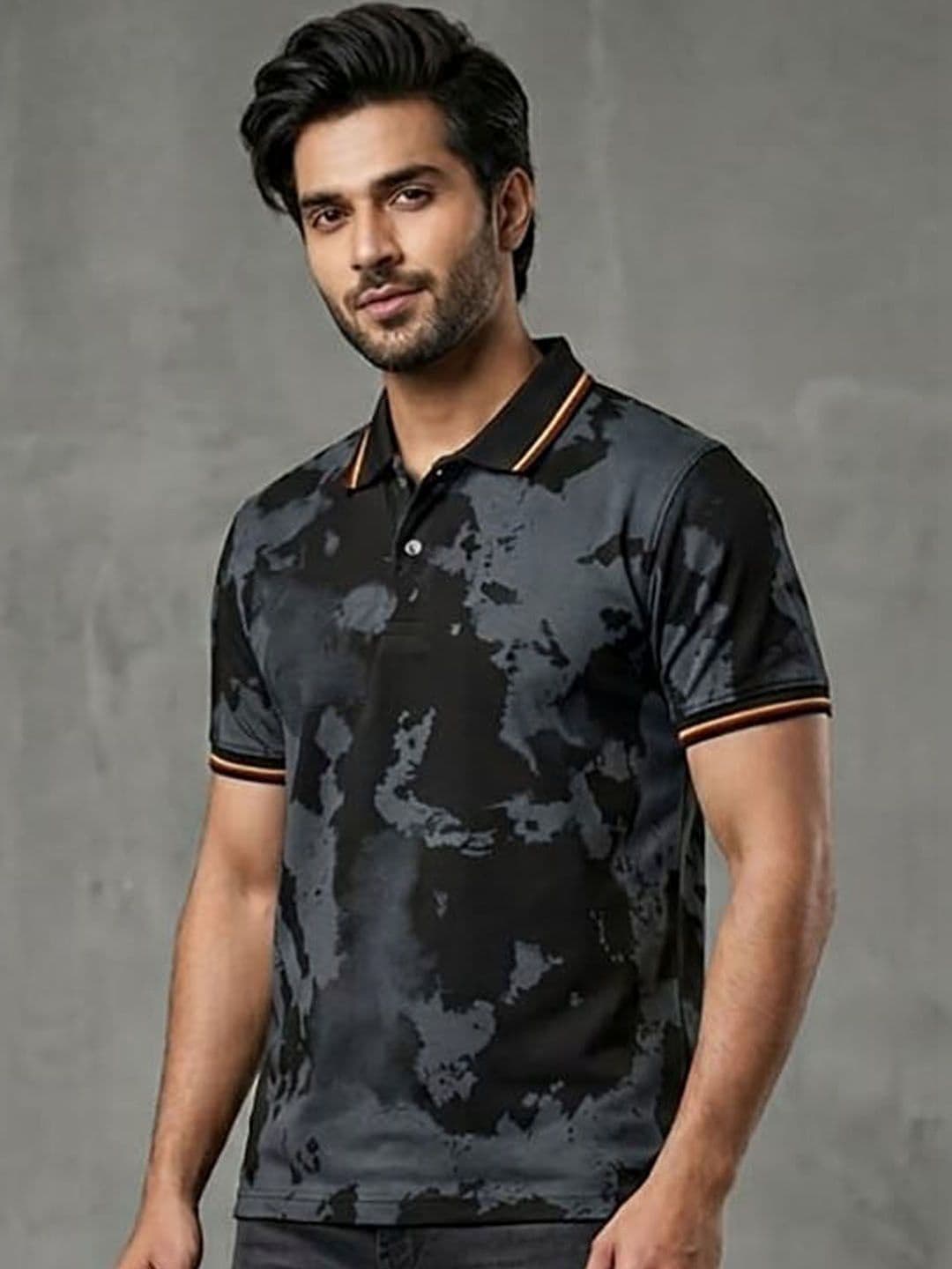 SZN Men Printed Polo Collar T-shirt - view 1