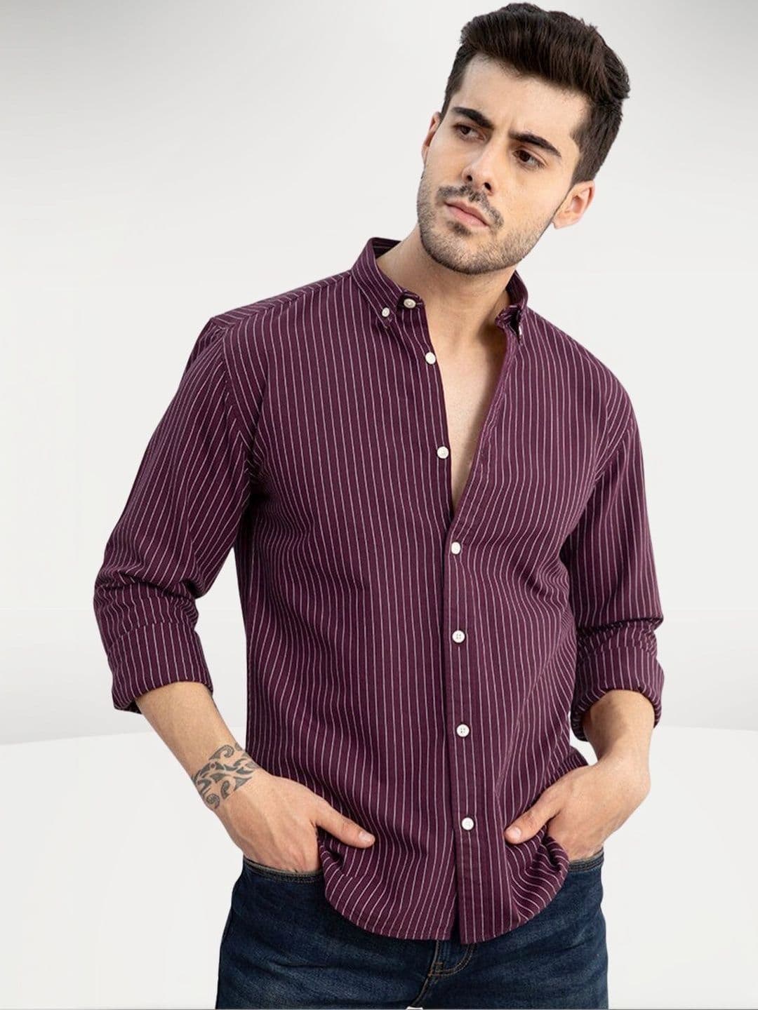 THE BEETEL HOUSE Men Premium Slim Fit Striped Casual Shirt - view 1