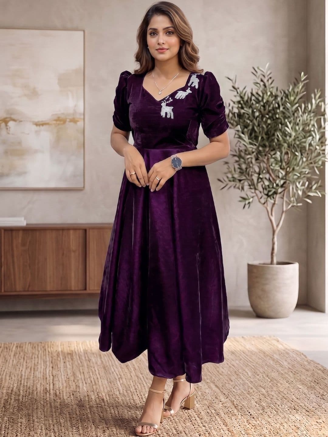 Aditis couture A-Line Sweetheart Neck Midi Dress - view 1