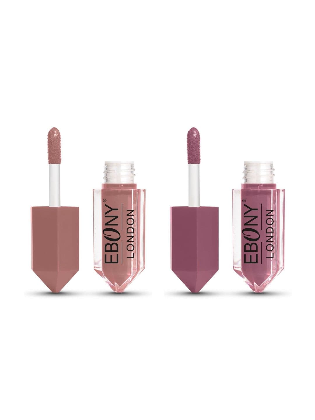 EBONY LONDON Set Of 2 Non Transfer Liquid Lipstick - 2 ml Each - Shade 01-02 - view 1